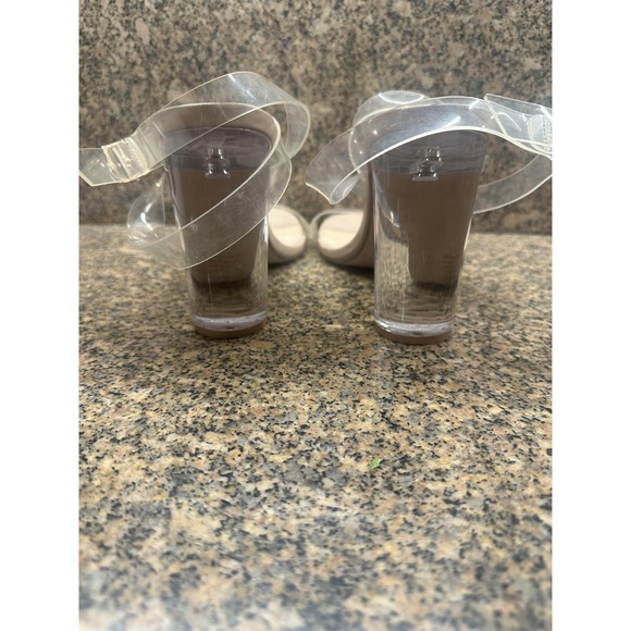 Steve Madden Camille Shoes Womens Size 10 Clear Strap Nude Block Heels Sandals - Picture 8 of 12